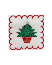 Embroidered Holiday Cocktail Napkin (set of 4)