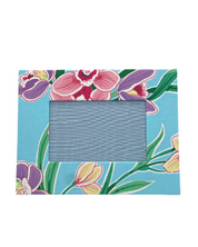 Draper Fabric Picture Frame - Cymbidium Orchid - Aqua