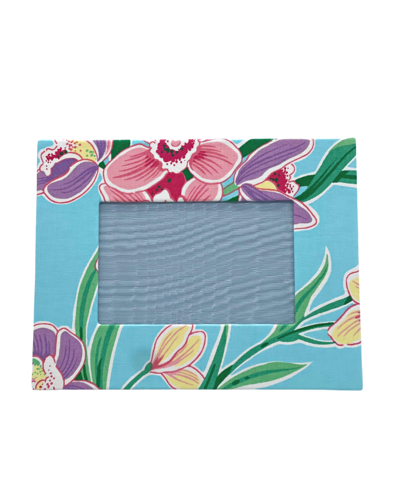 Fabric Photo Frame - Cymbidium Orchid Blue