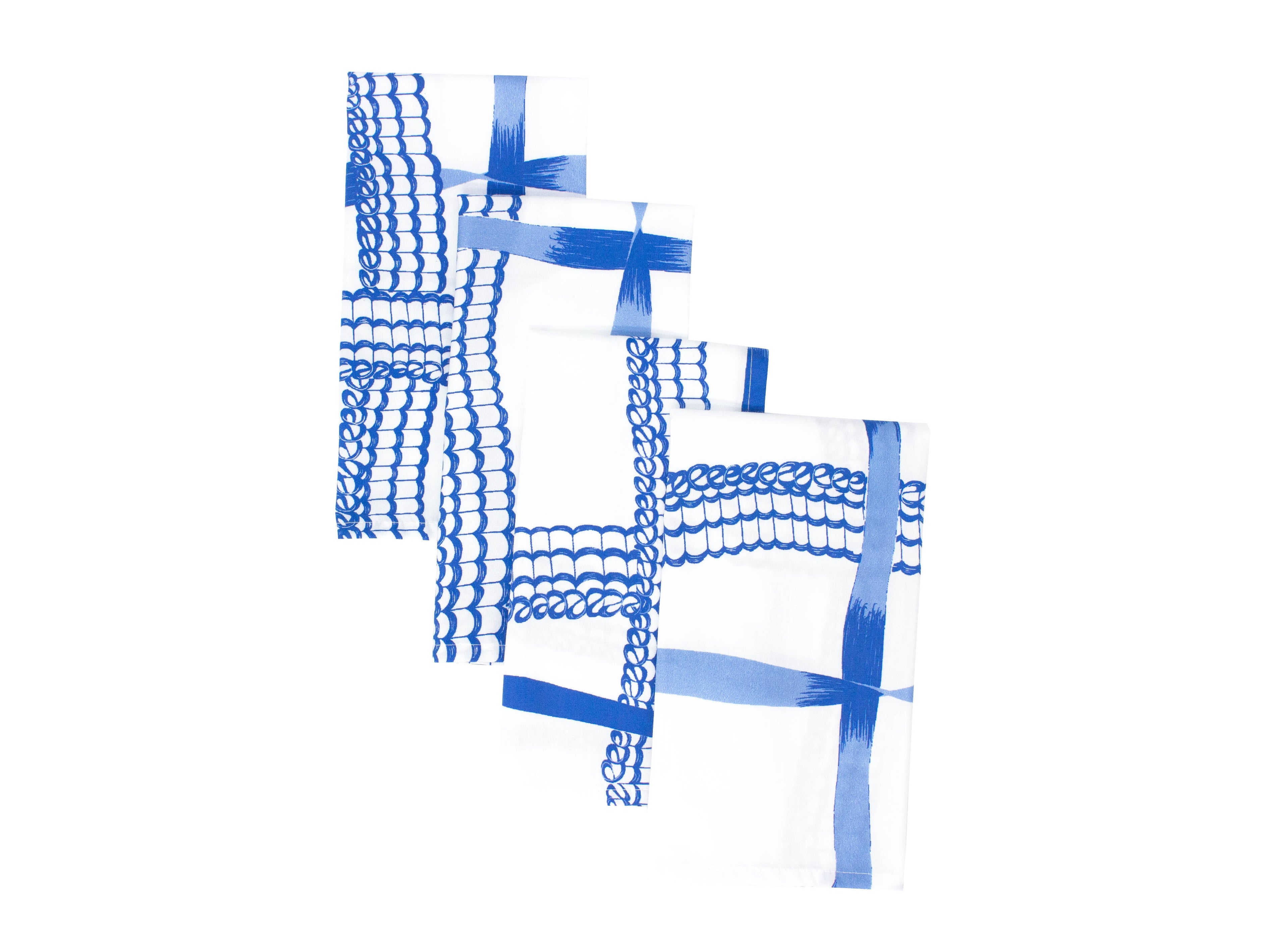 Set of Four Dinner Napkins - Nahant Ribbon Blues