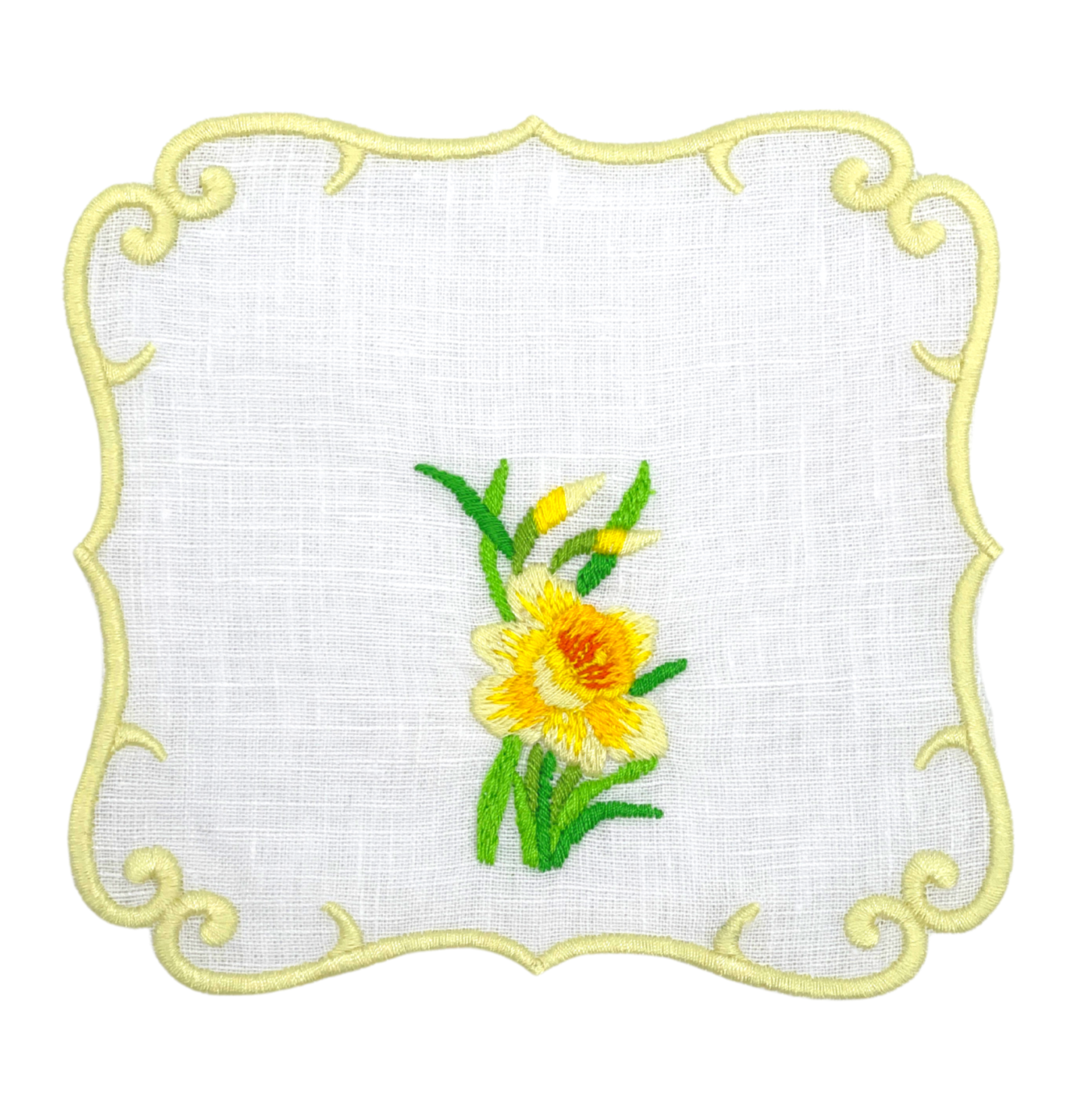 Linen Cocktail Napkins (Set of Four) Yellow Daffodil