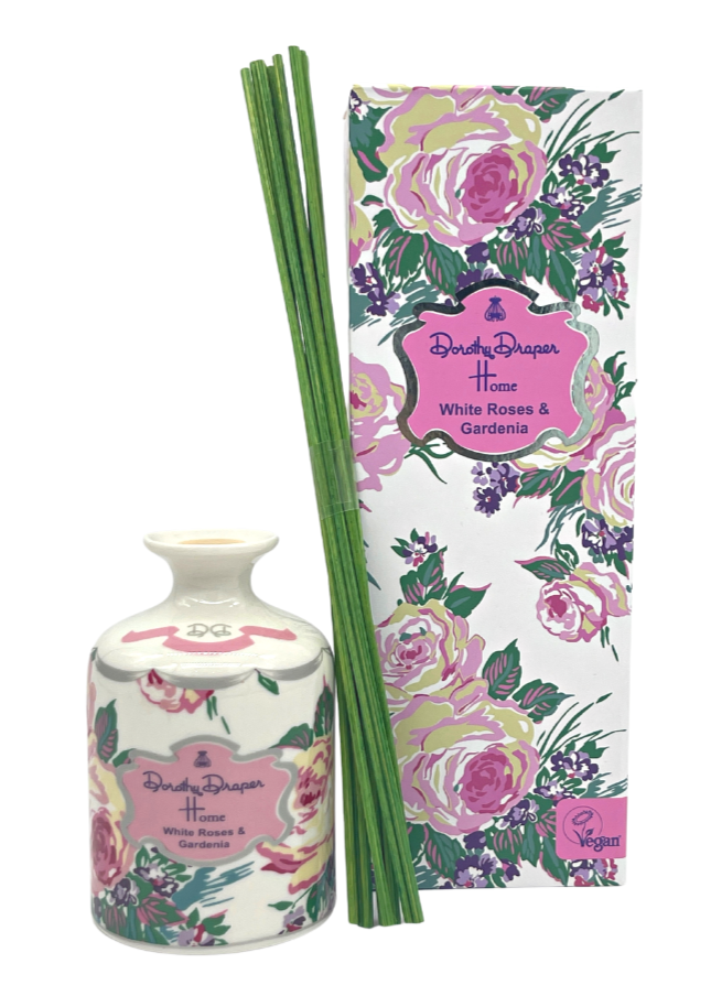 Princess Grace Rose Porcelain Diffuser - White Roses & Gardenia