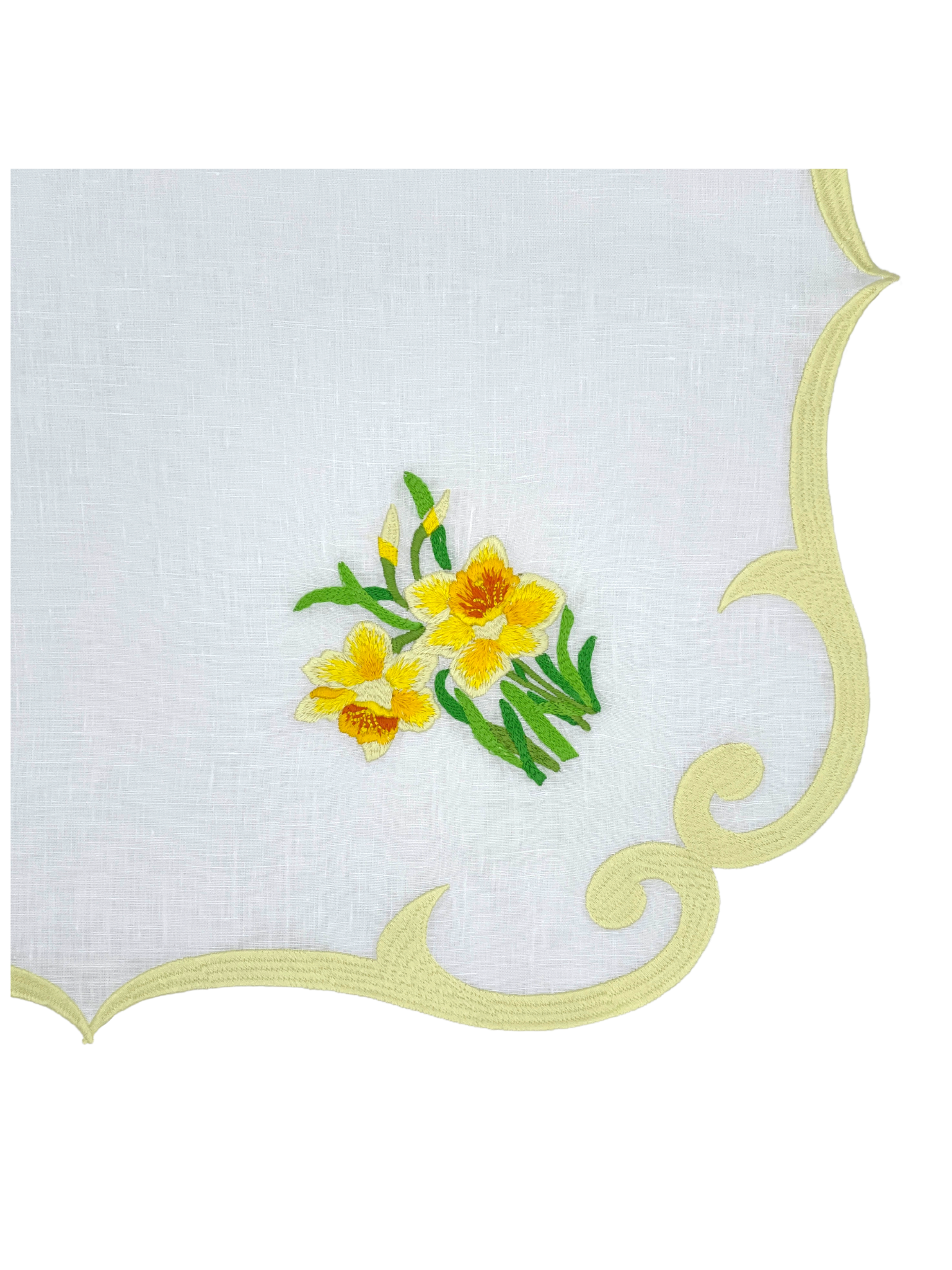 Linen Dinner Napkins (Set of Four)~Yellow Daffodil