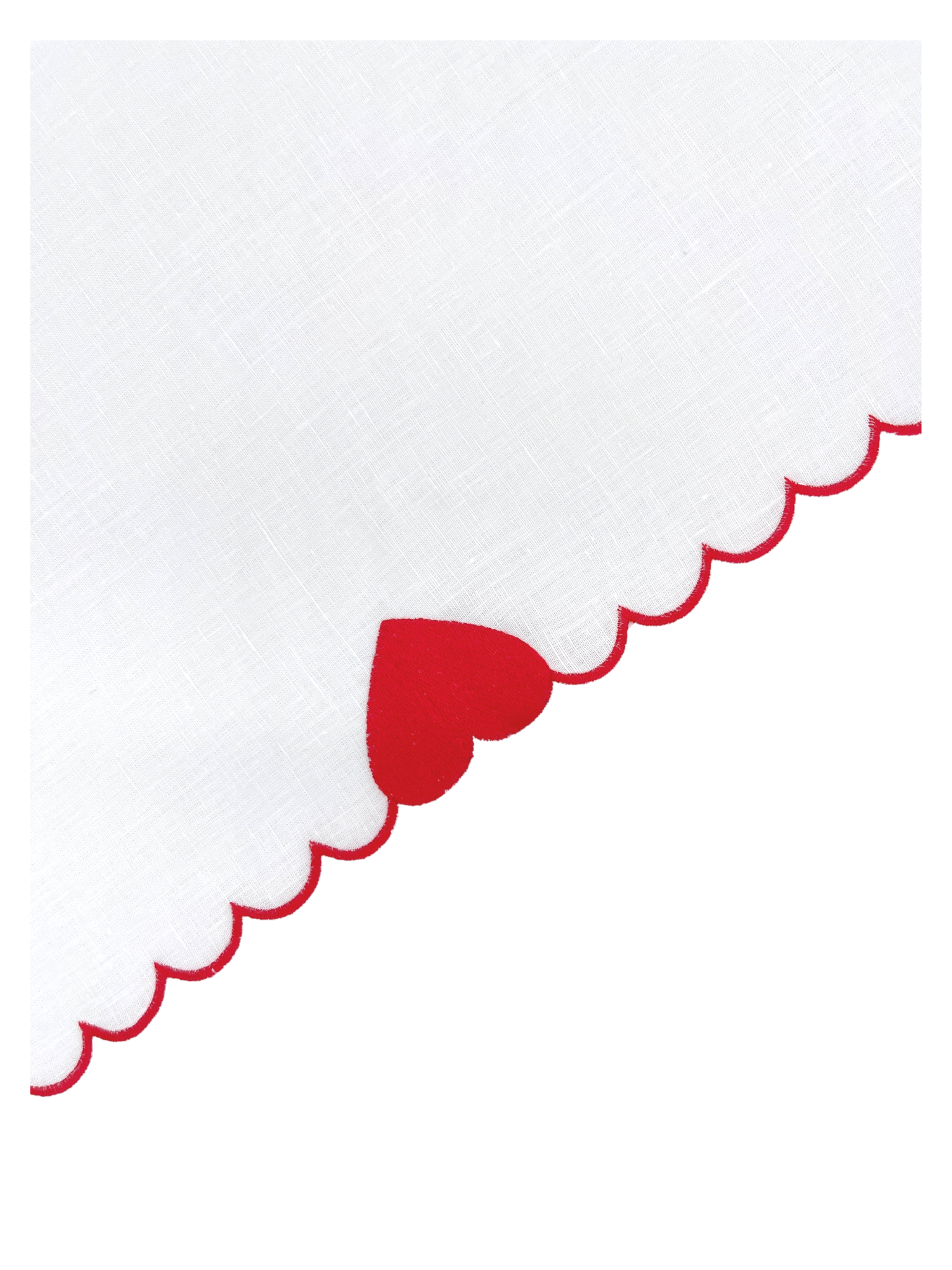 Linen Dinner Napkin (Set of four) ~ Red hearts