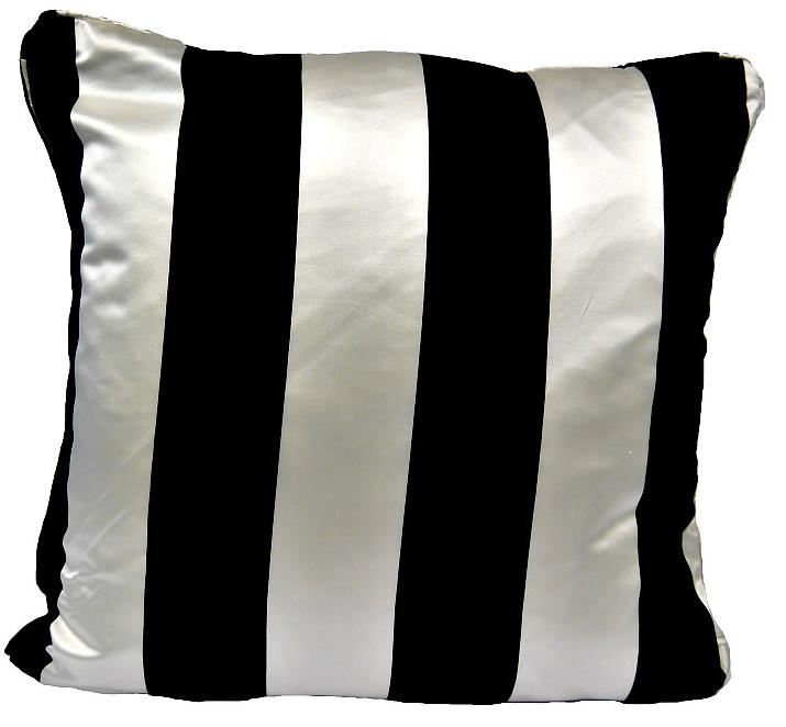 Duchess Silk Satin Black and White Stripe Fabric