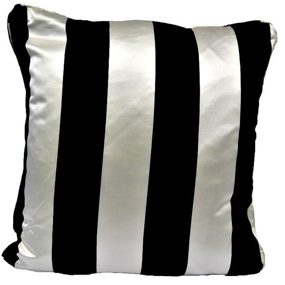 Duchess Satin Black & White Throw Pillow