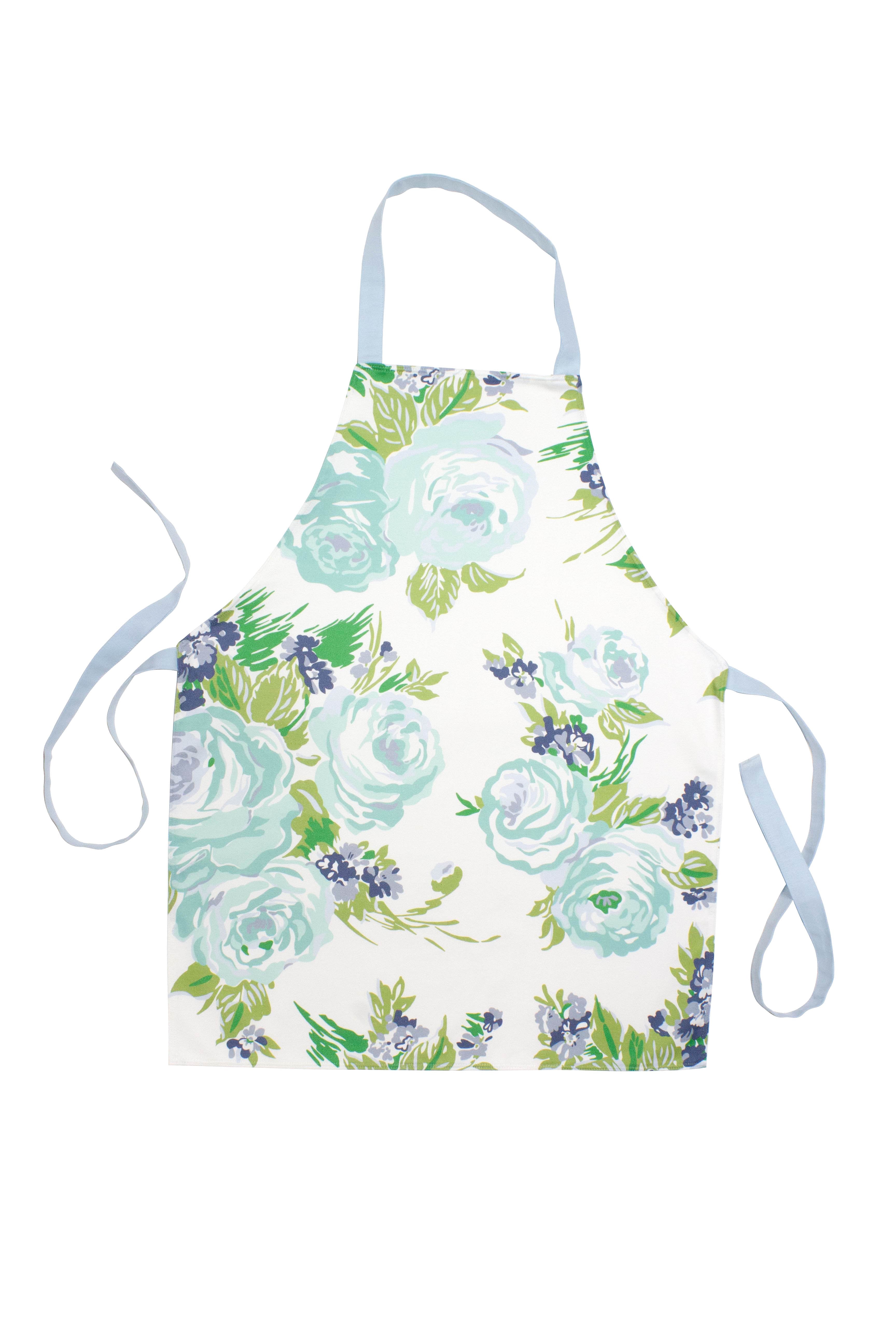 Draper Print Apron - Princess Grace Rose Blue