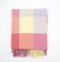 Lambswool Throw - Pink Block Check