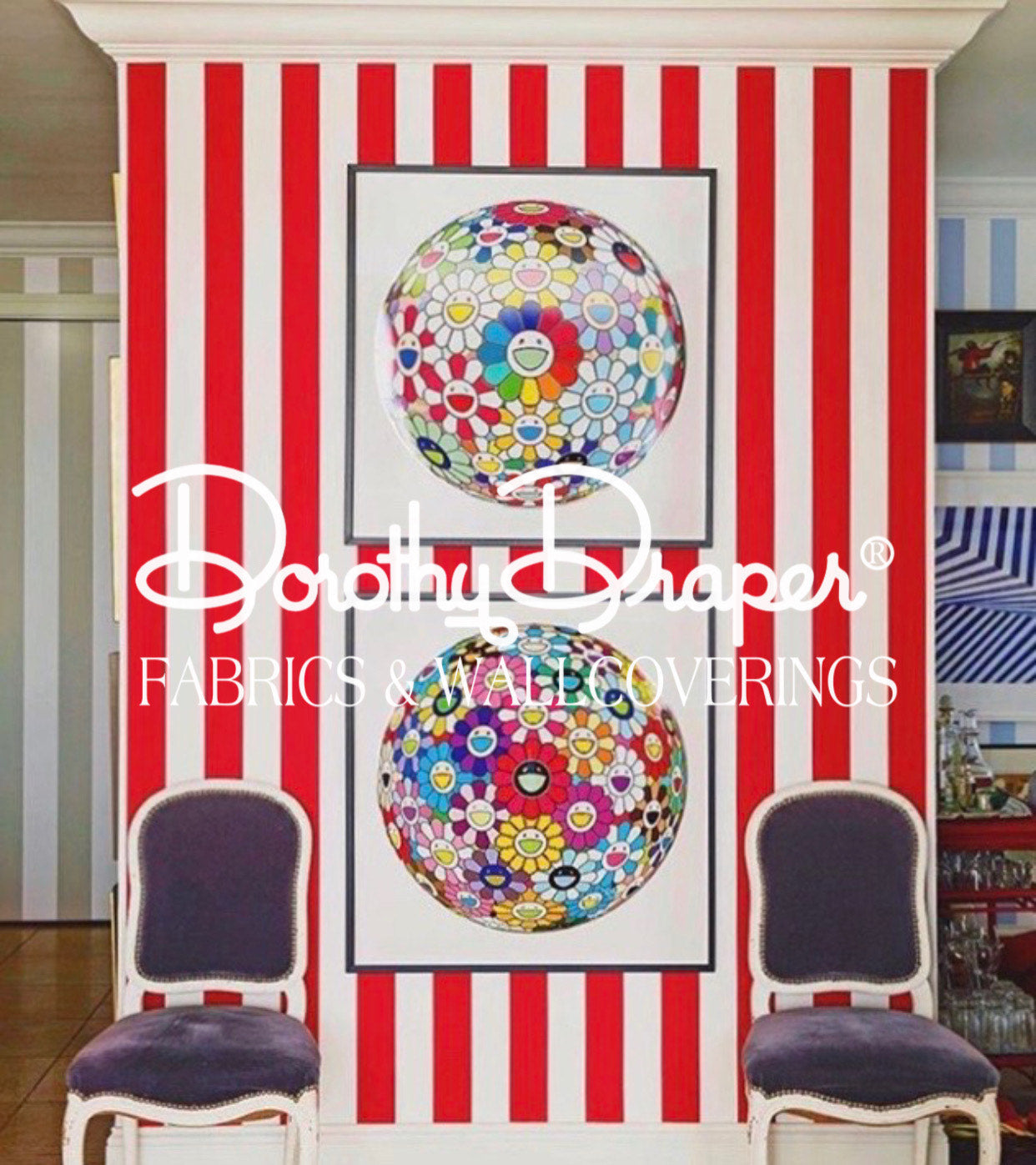 Draper Stripe Red Wallpaper