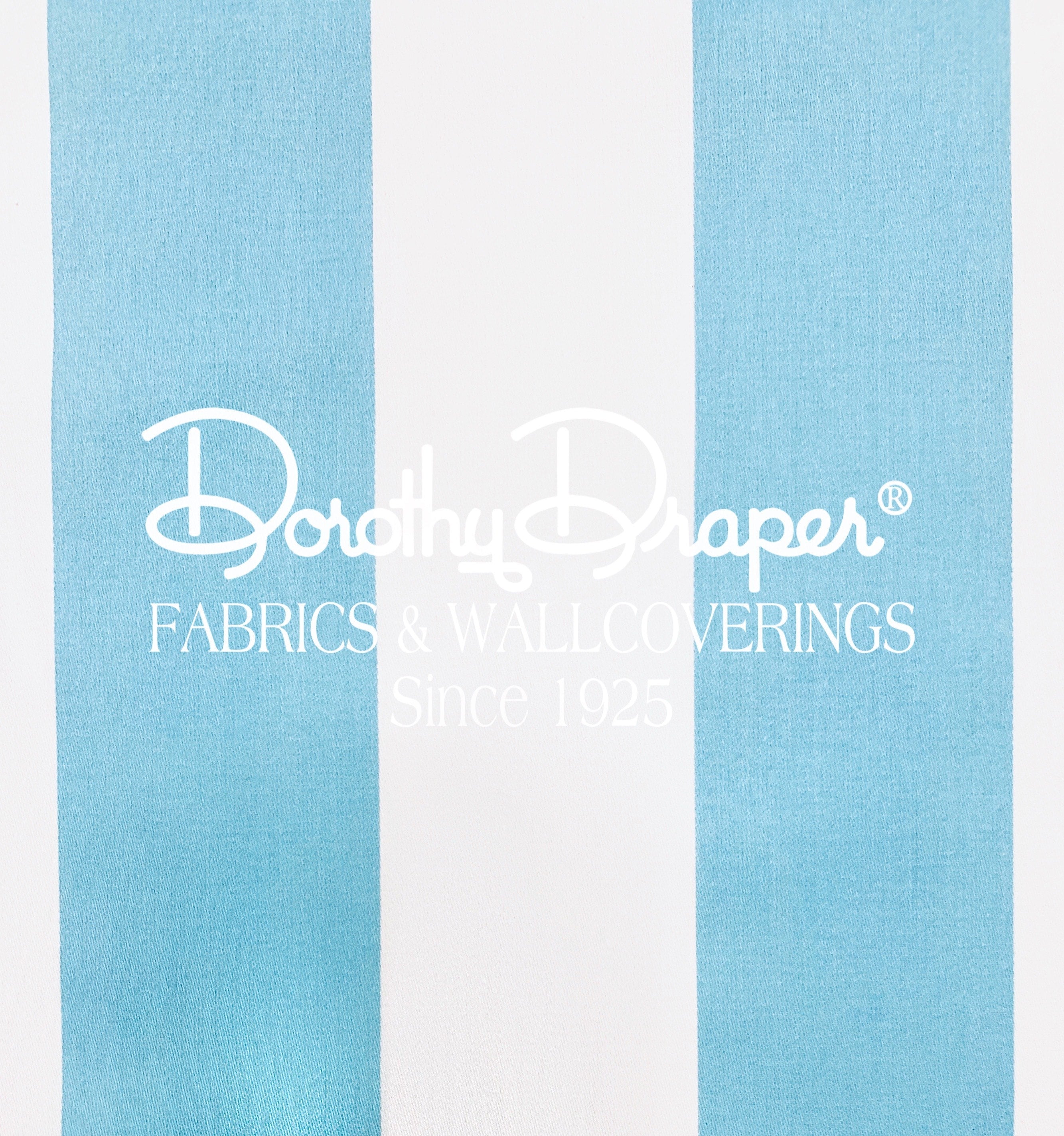 Draper Stripe Aqua Blue Fabric