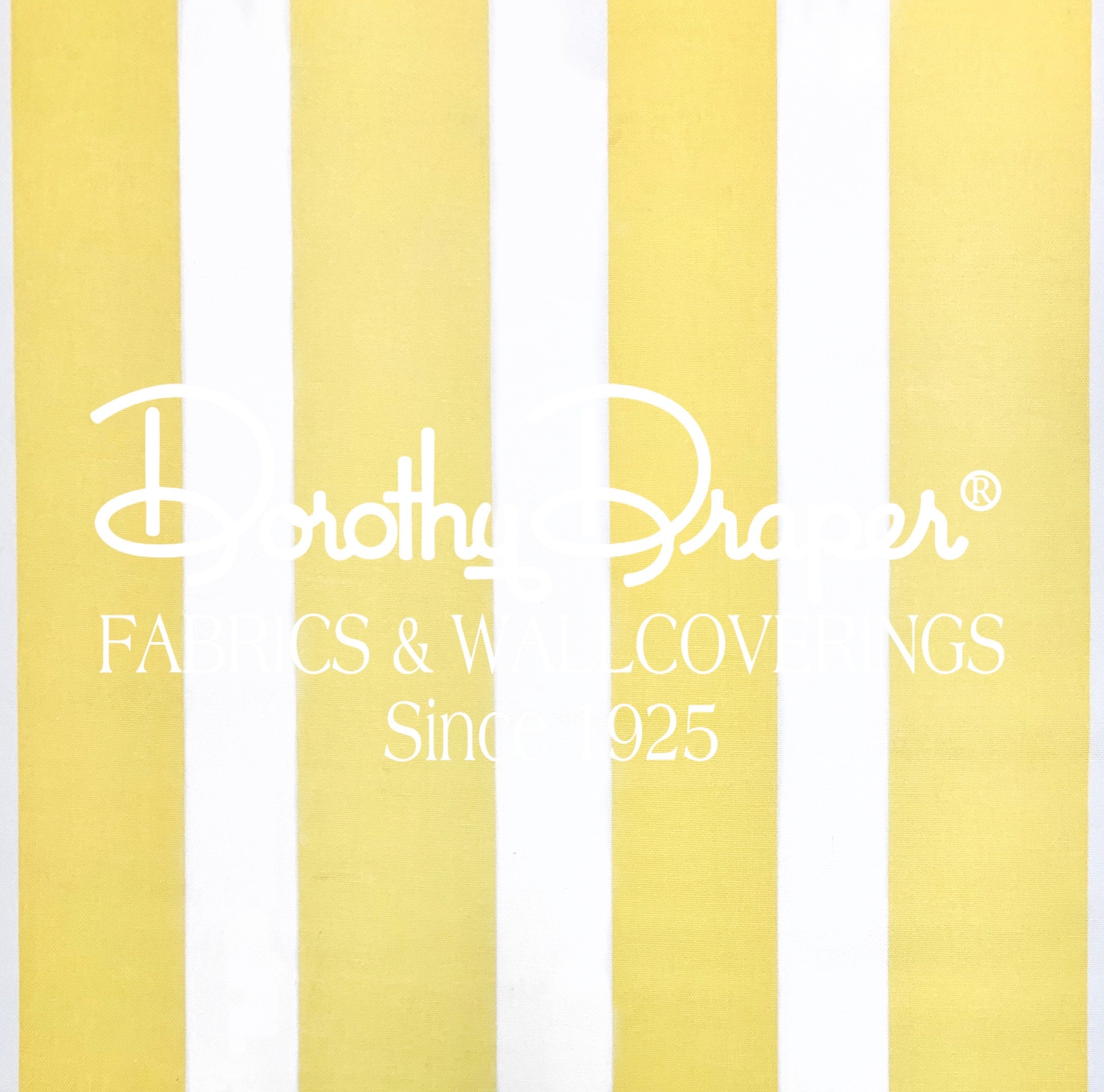 Draper Stripe Pale Yellow Fabric