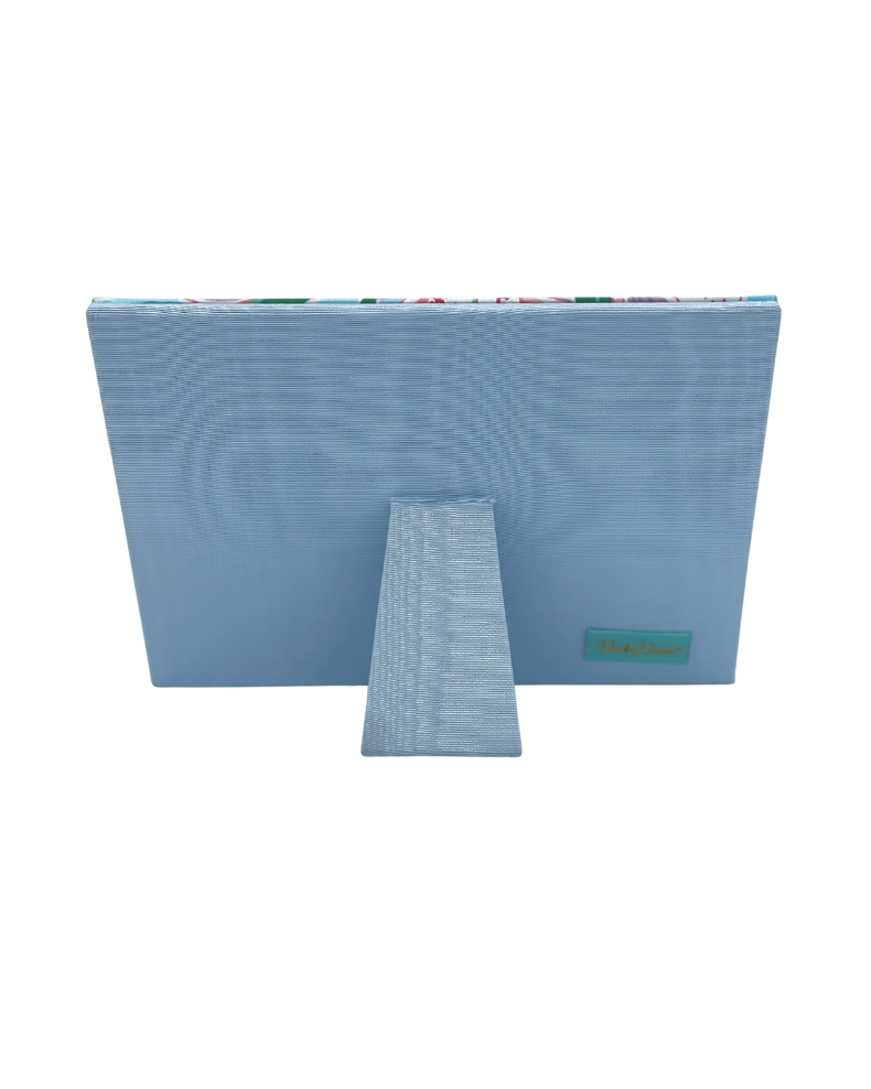 Draper Fabric Picture Frame - Cymbidium Orchid - Aqua