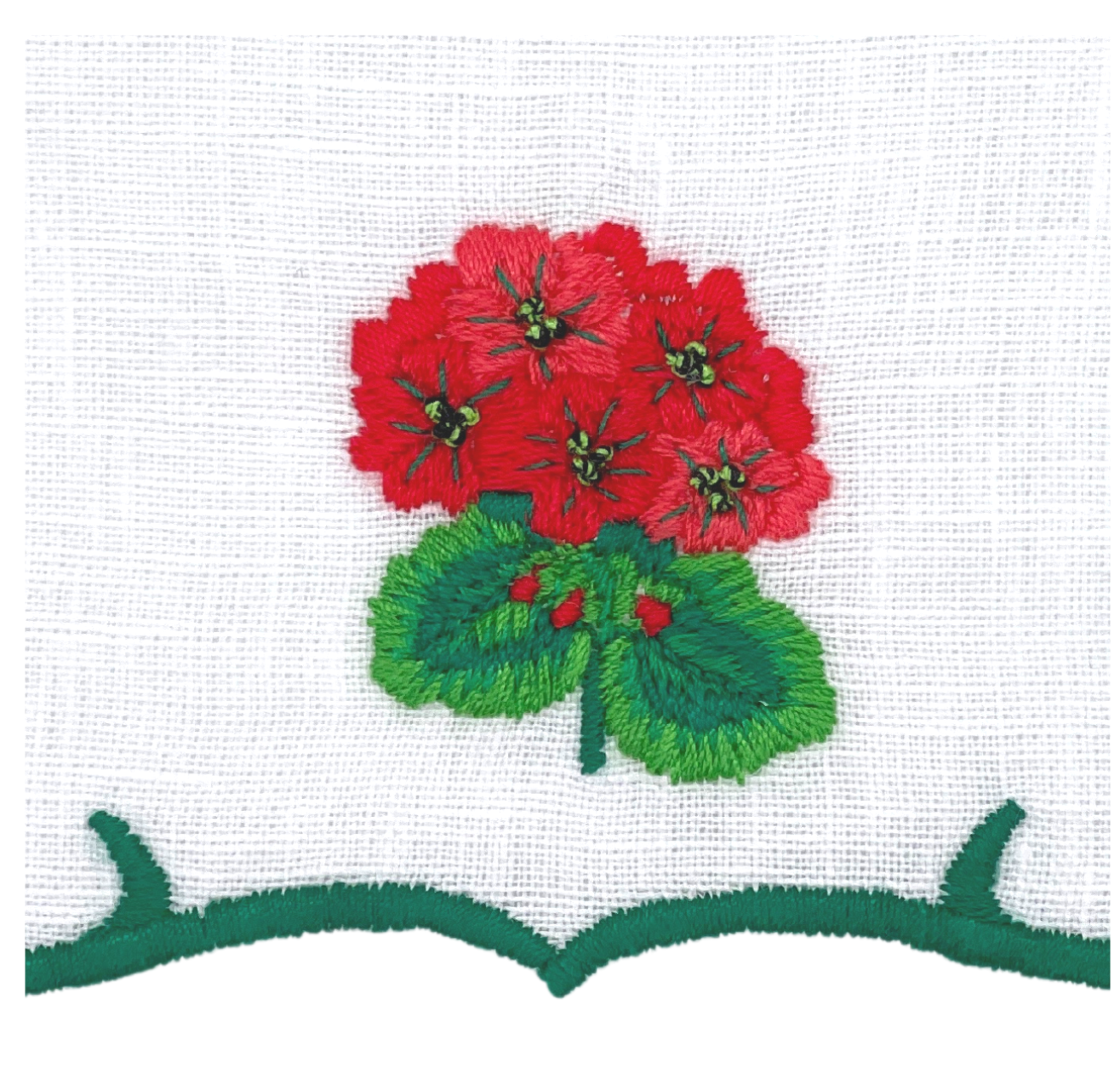 Linen Cocktail napkins (Set of Four)~Red Geranium