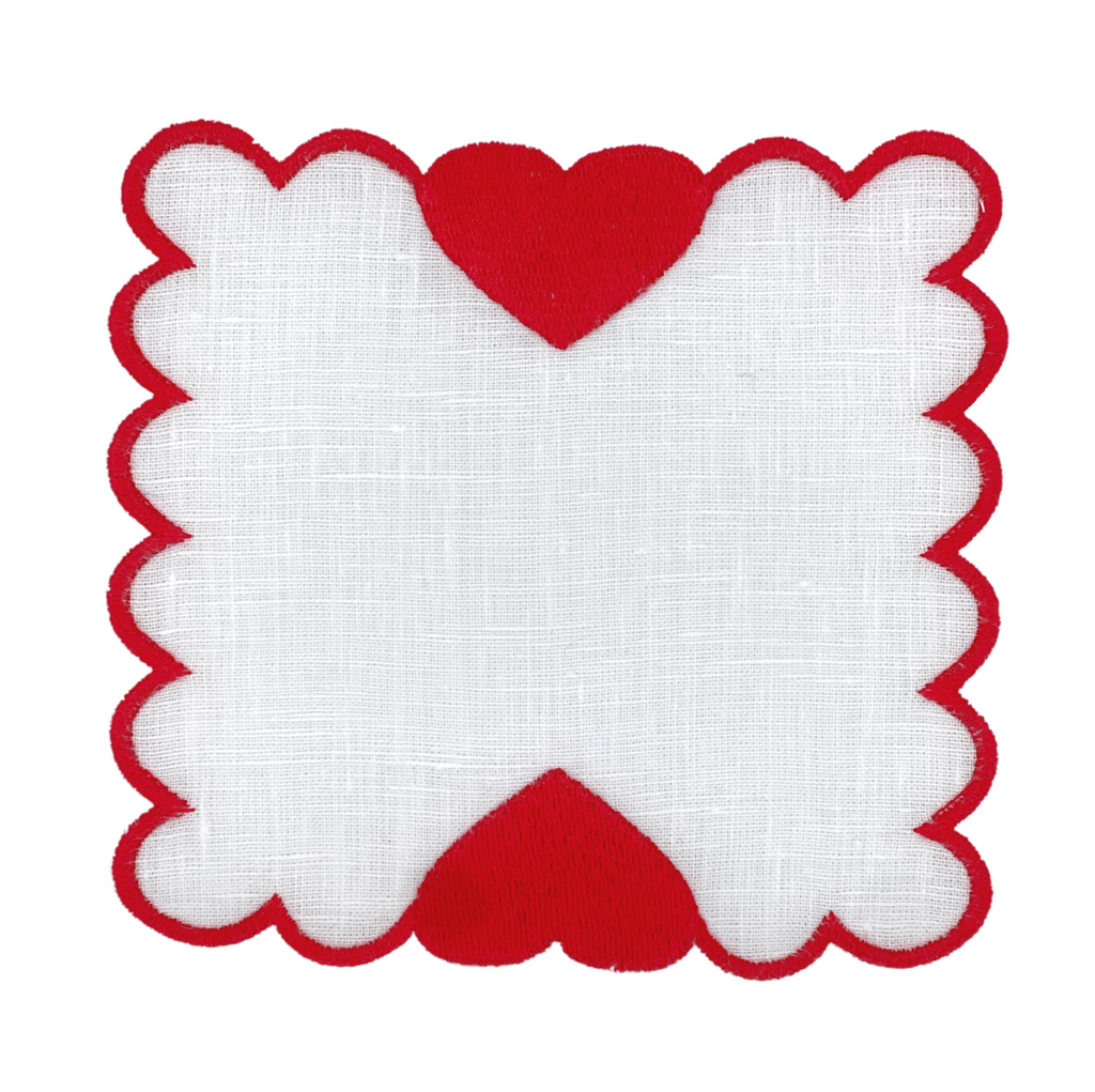 Linen Cocktail napkin (Set of Four) Hearts