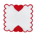 Linen Cocktail napkin (Set of Four) Hearts