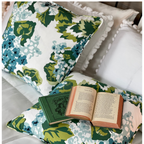 Lanai Geranium Throw Pillow - White