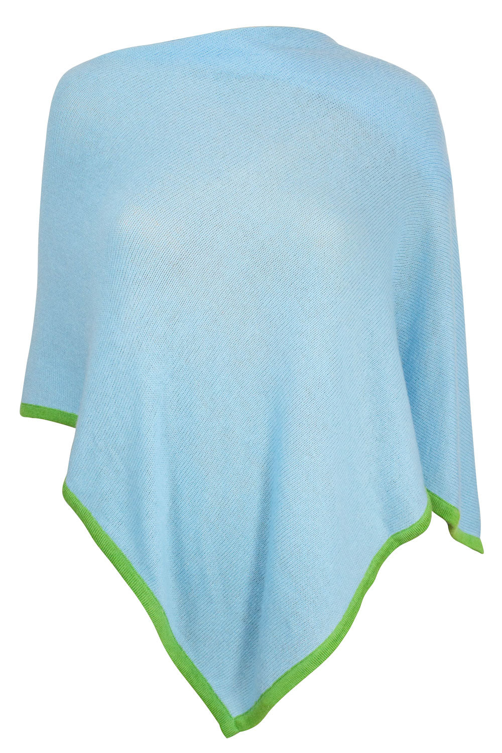 Cashmere Poncho - Aqua