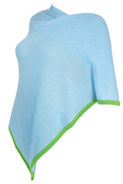 Cashmere Poncho - Aqua