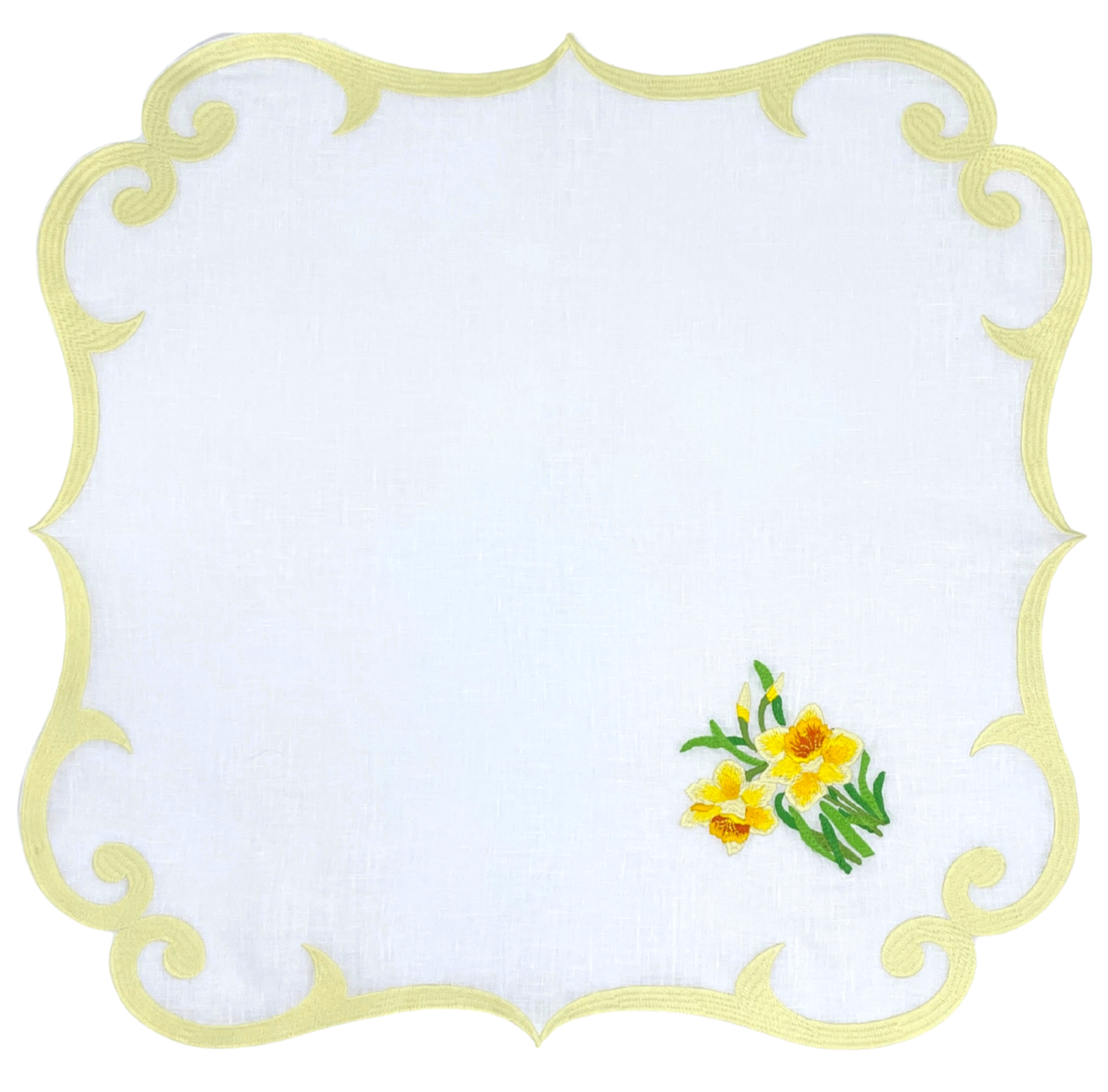 Linen Dinner Napkins (Set of Four) Yellow Daffodil