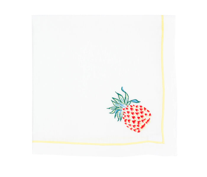 Dinner Napkin - Embroidered Pineapple (Set of 4)