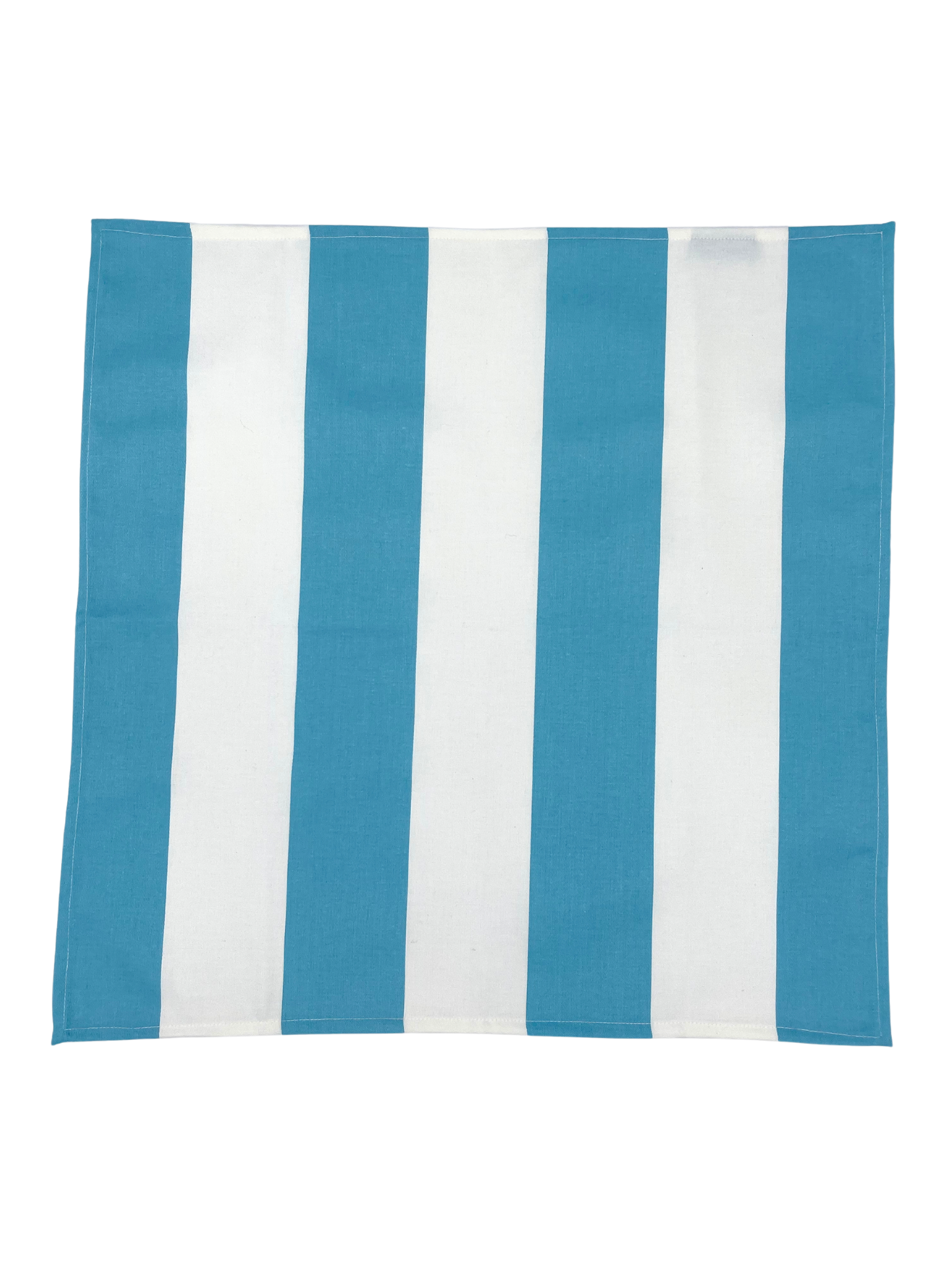 Set of Four Dinner Napkins - Draper Stripe Aqua Blue