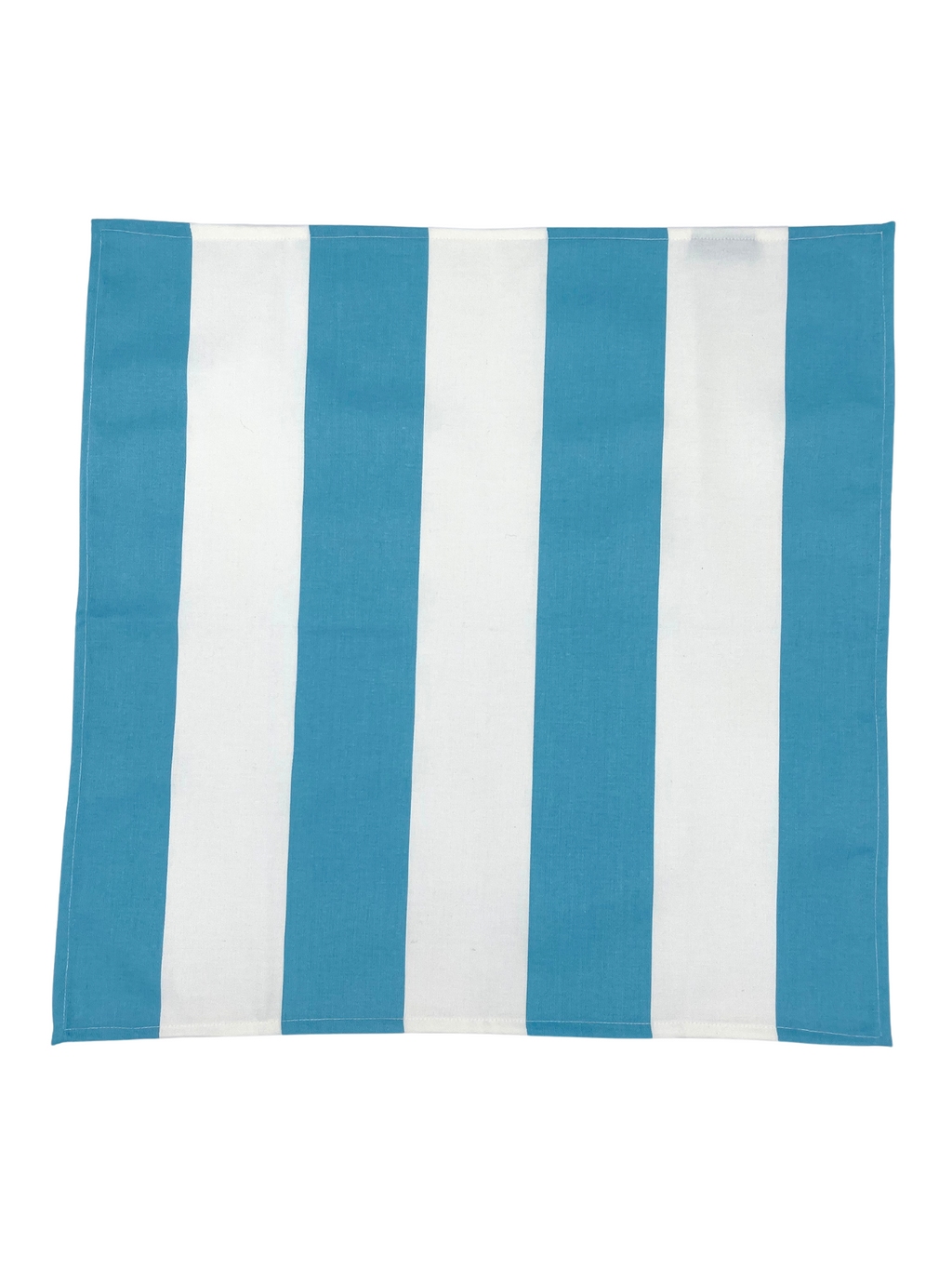Set of Four Dinner Napkins - Draper Stripe Aqua Blue