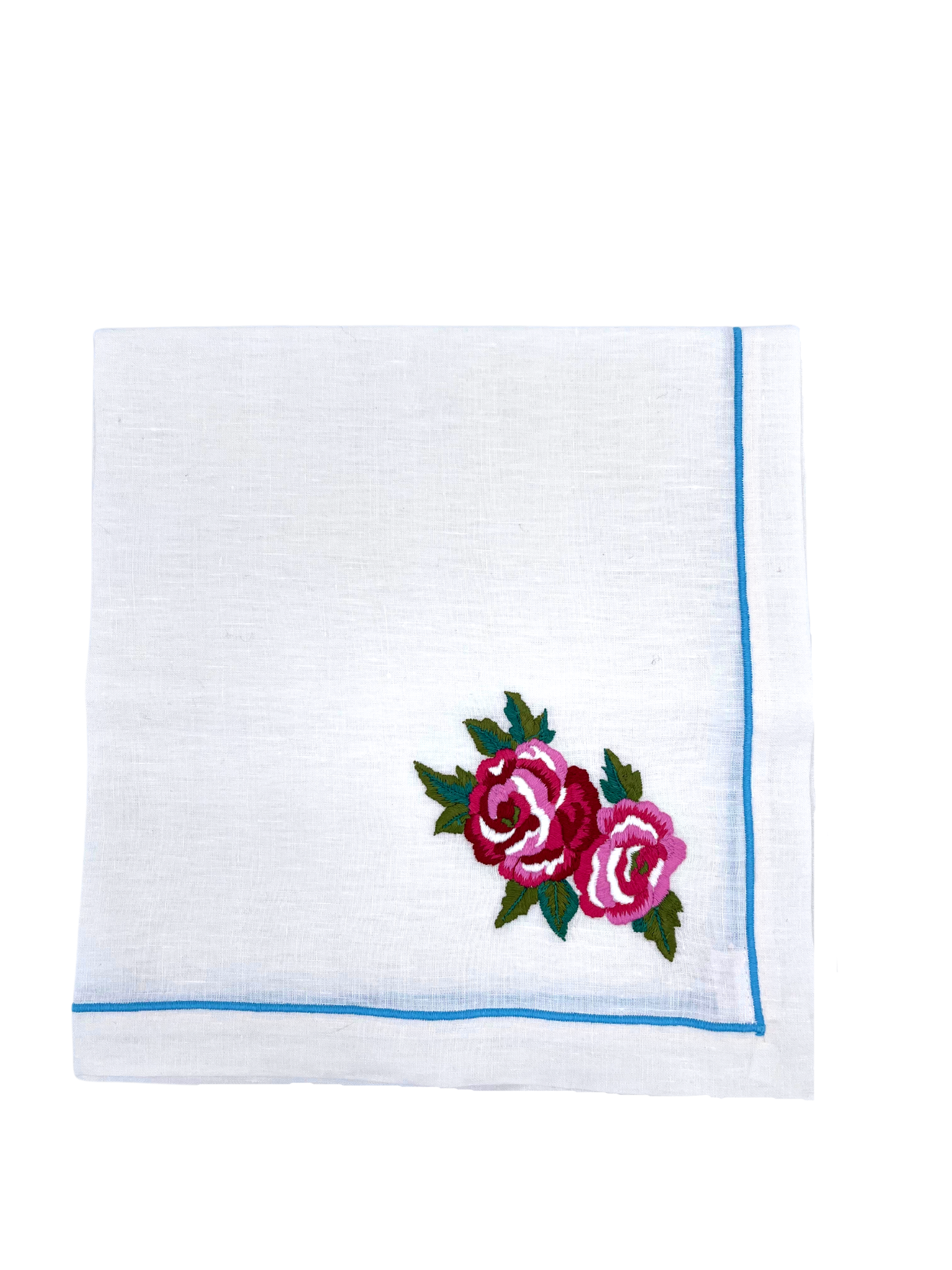 Dinner Napkin - Large Embroidered Rose
