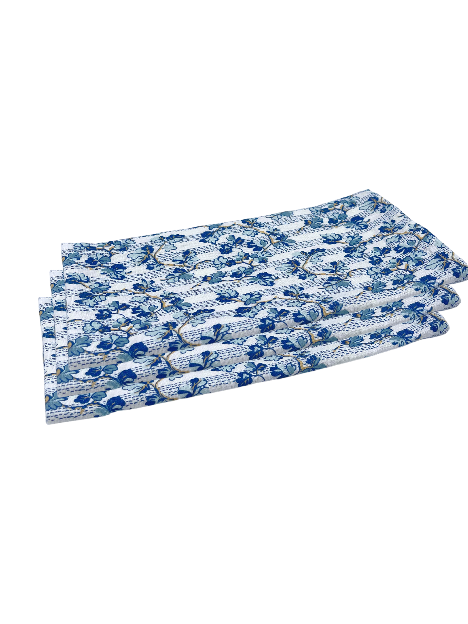 Set of Four Dinner Napkins - Oak Leaves Blue