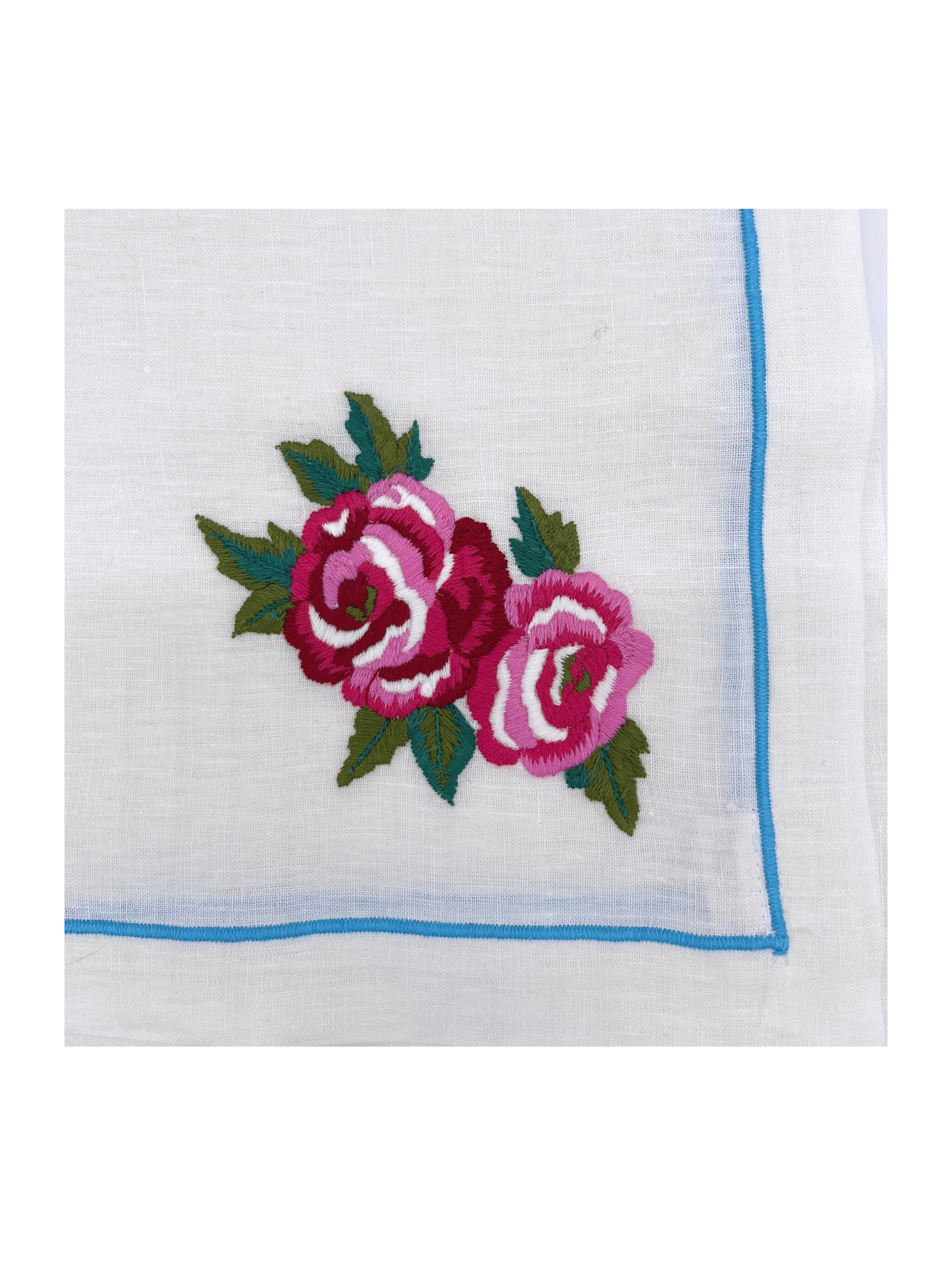 Dinner Napkin - Large Embroidered Rose
