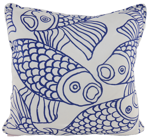 Big Fish Royal & White Fabric