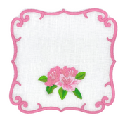 Linen Cocktail Napkins (Set of Four) ~ Pink Rhododendron