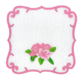 Linen Cocktail Napkins (Set of Four) ~ Pink Rhododendron