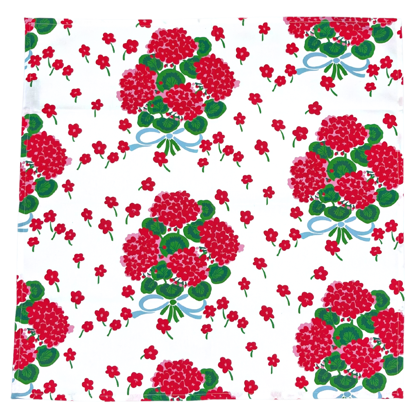 Set of Four Dinner napkins ~ Ribbon Geranium