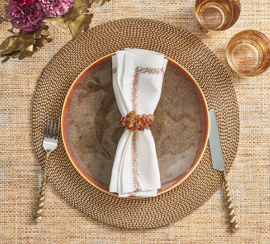 Amber Bead Napkin Ring