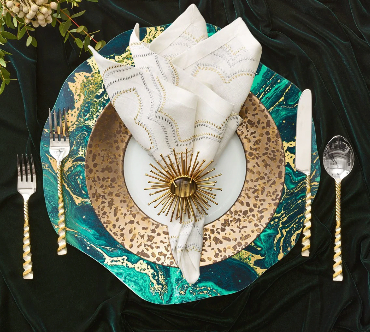 Placemat~ Laquer Emerald Green