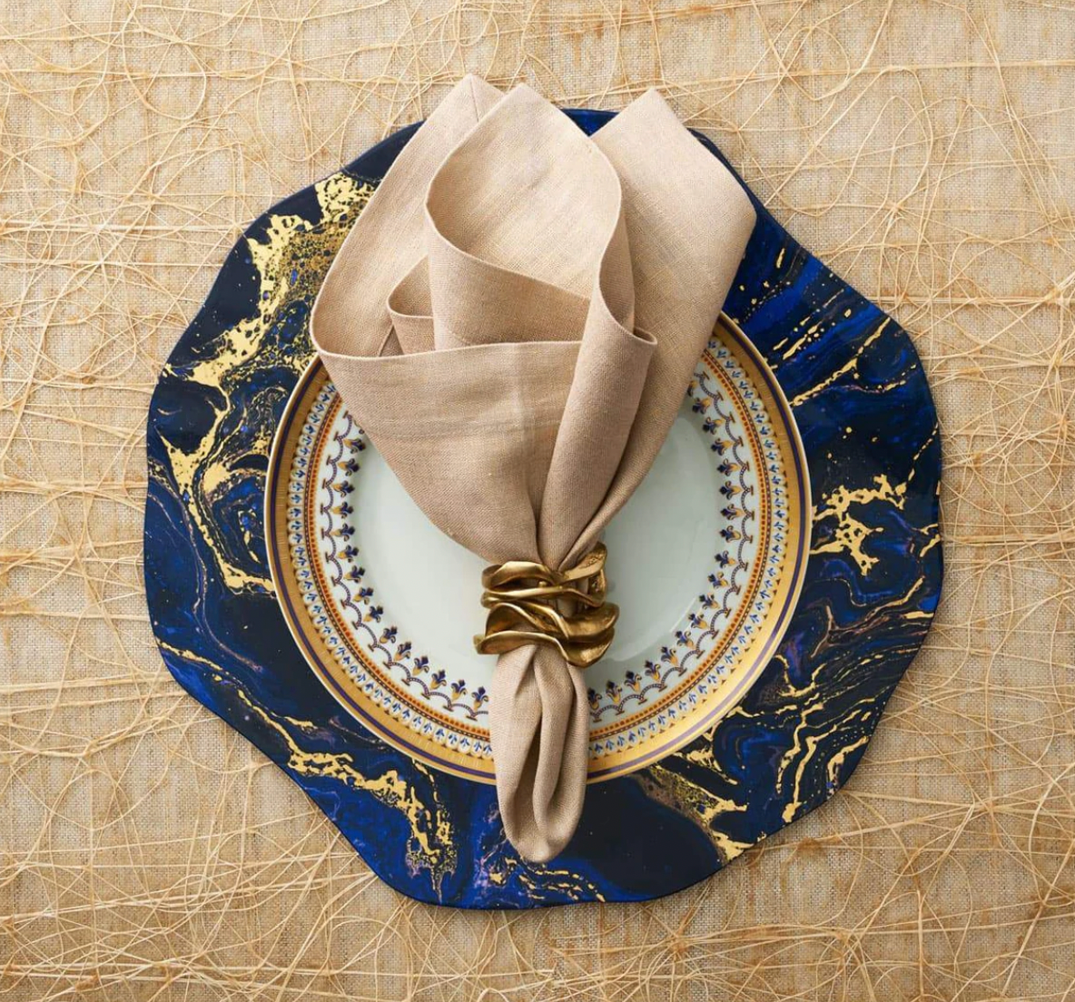 Placemat ~ Midnight Blue with Gold
