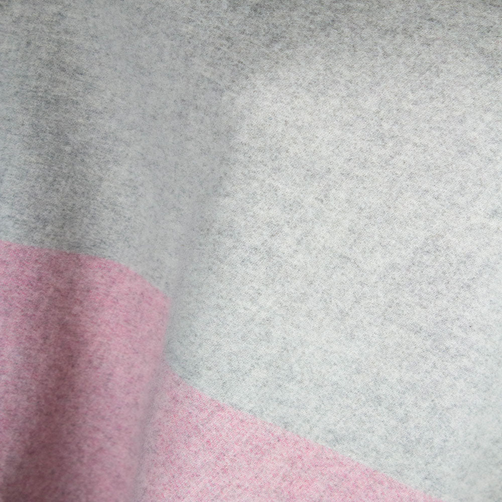 Luxurious Lambswool Cape - Pink/ Gray