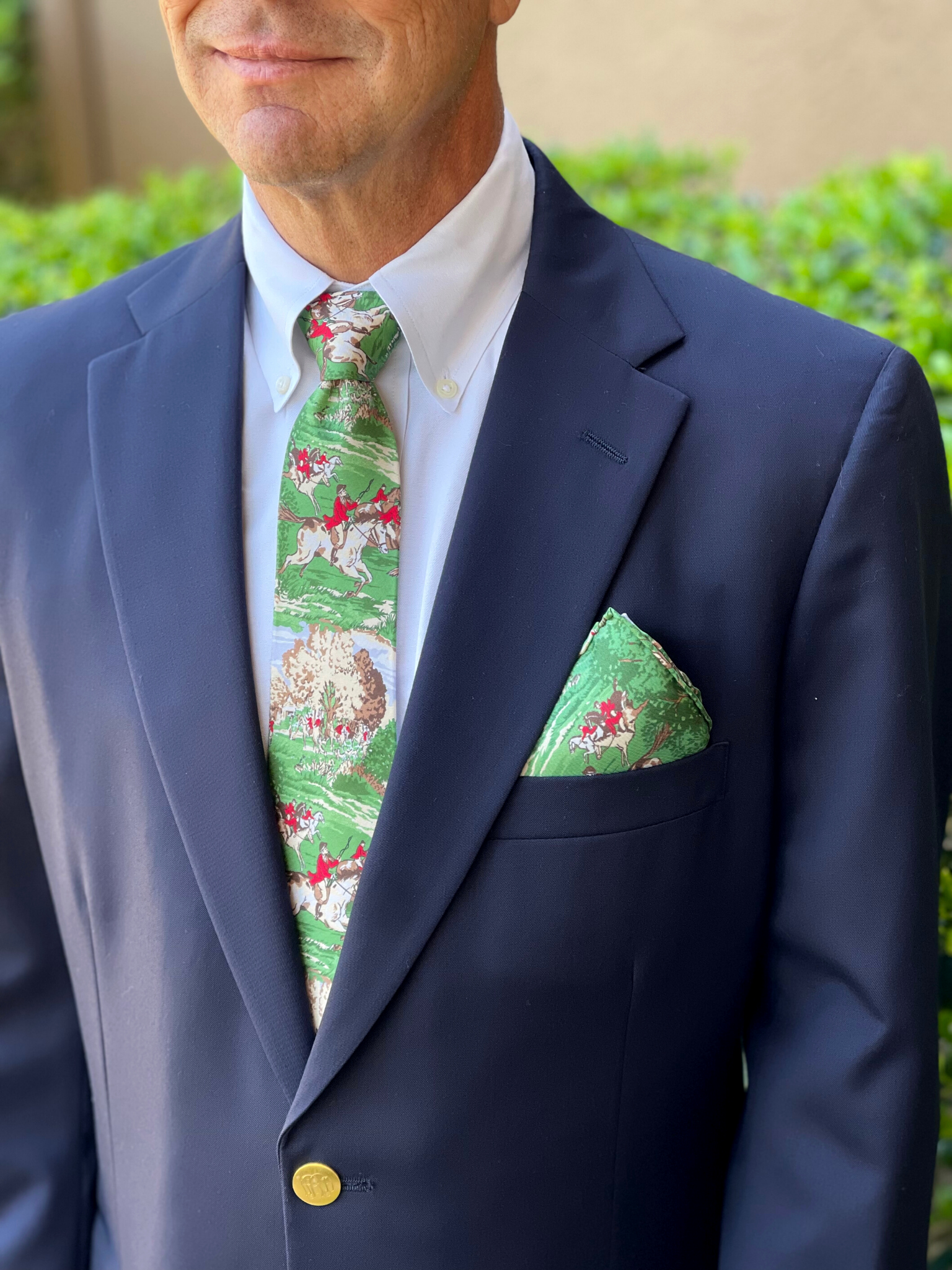 Tally Ho! Silk Pocket Square