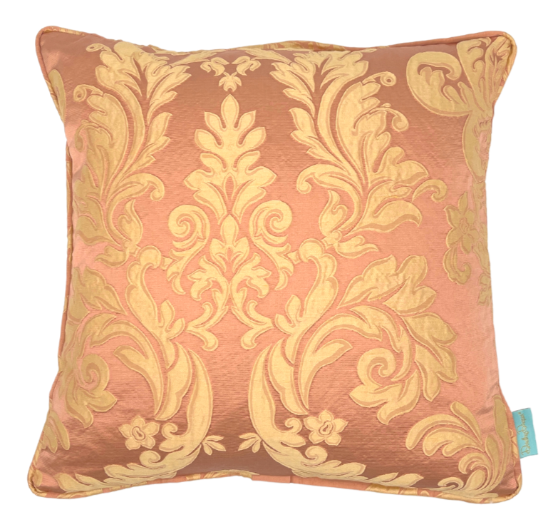 Throw Pillow~Hampshire Silk Damask in Salmon