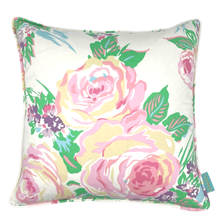 Princess Grace Rose Throw Pillow - Pink