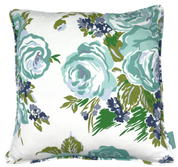 Princess Grace Rose Throw Pillow - Blue