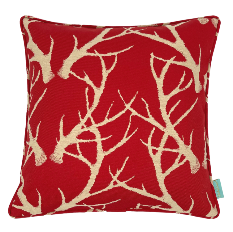 Antlers Throw Pillow - Red Antler
