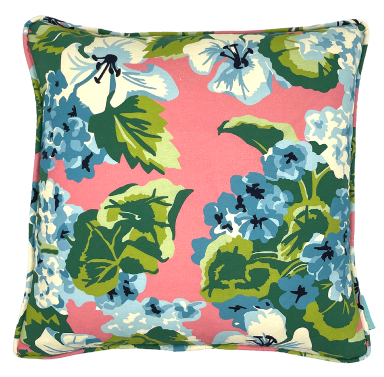 Lanai Geranium Throw Pillow - Pink