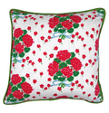 Ribbon Geranium Throw Pillow