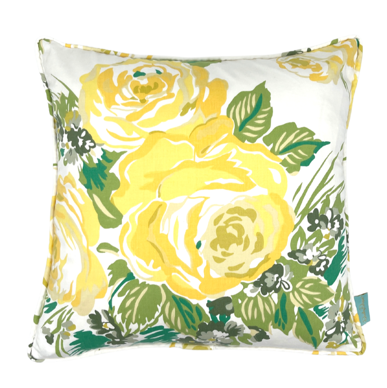 Princess Grace Rose Throw Pillow - Yellow
