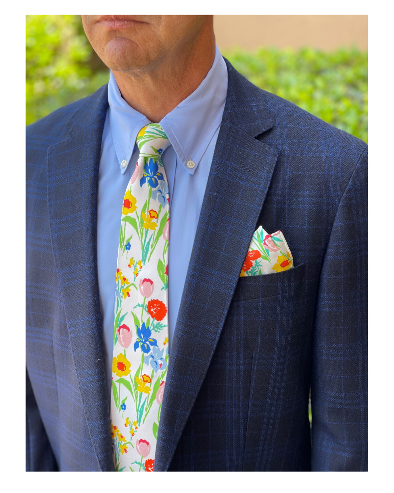 Les Fluers Silk Pocket Square
