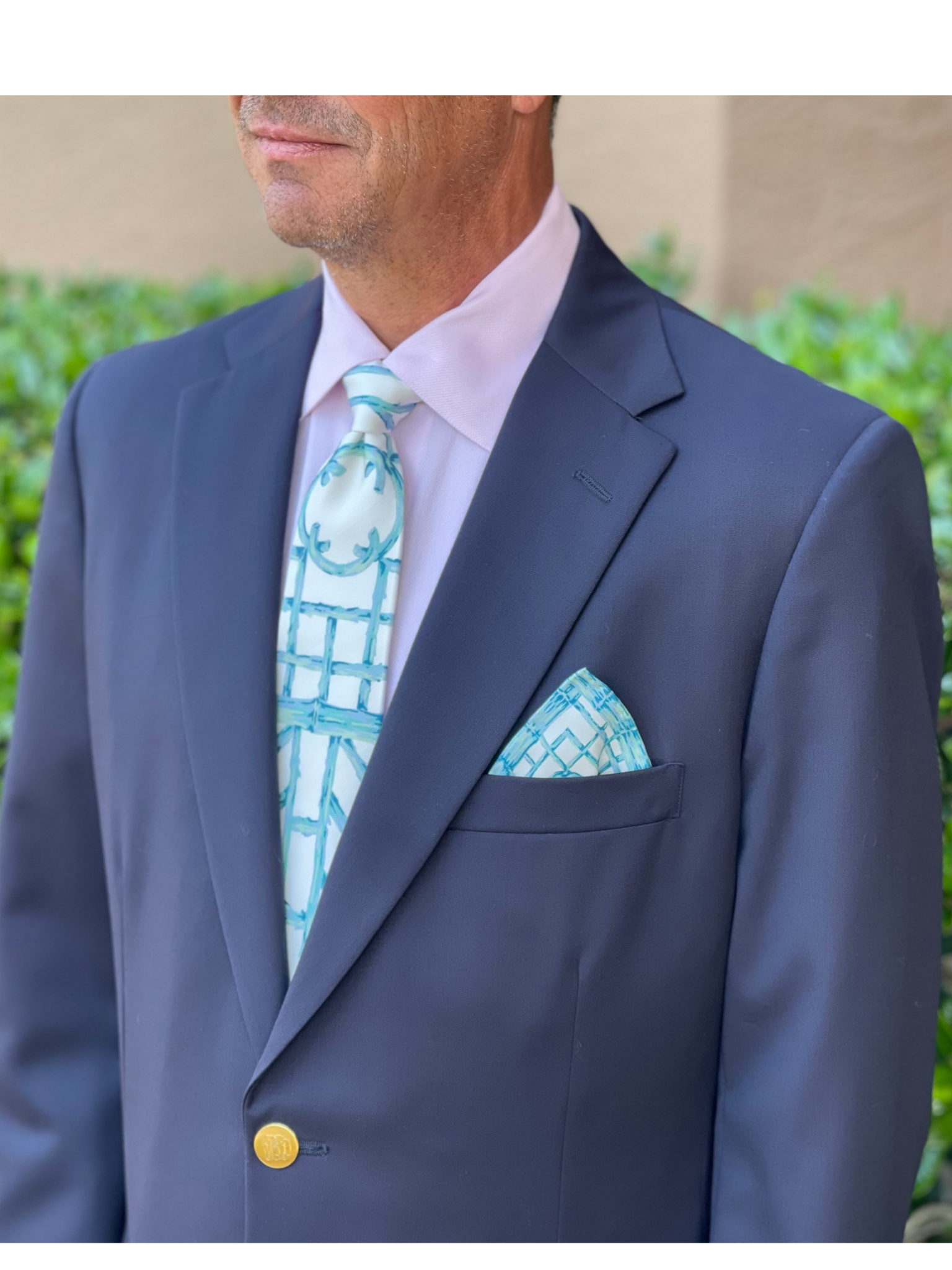 Bali Ha’i Aqua Silk Pocket Square