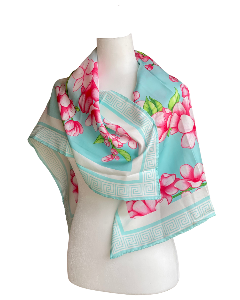 Women's Silk Scarf in Cherry Blossom Pink