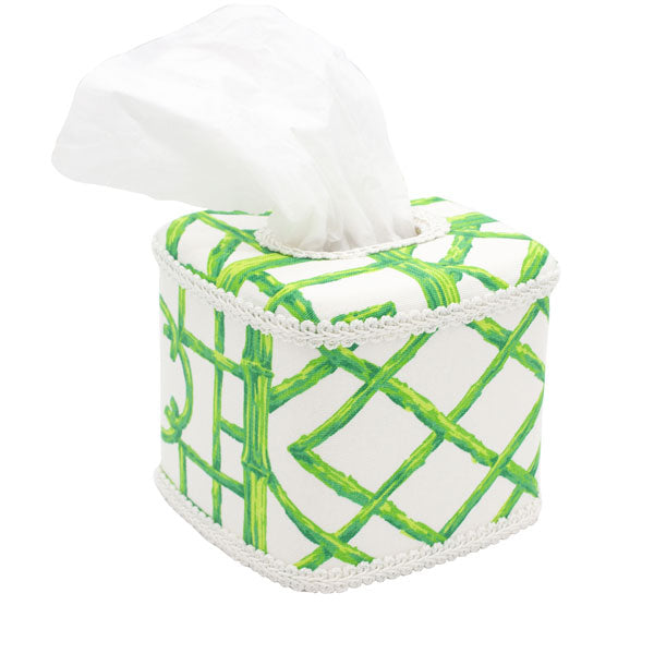 Draper Fabric Tissue Holder - Bali Ha'i Jungle