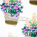 Basket of Flowers Purple & Yellow Fabric
